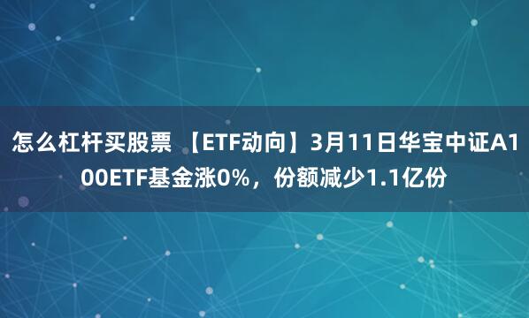 怎么杠杆买股票 【ETF动向】3月11日华宝中证A100ETF基金涨0%，份额减少1.1亿份