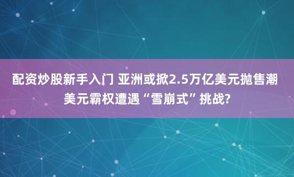 配资炒股新手入门 亚洲或掀2.5万亿美元抛售潮 美元霸权遭遇“雪崩式”挑战?