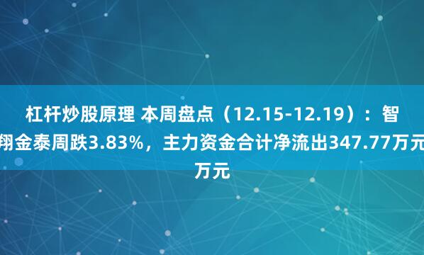 杠杆炒股原理 本周盘点（12.15-12.19）：智翔金泰周跌3.83%，主力资金合计净流出347.77万元